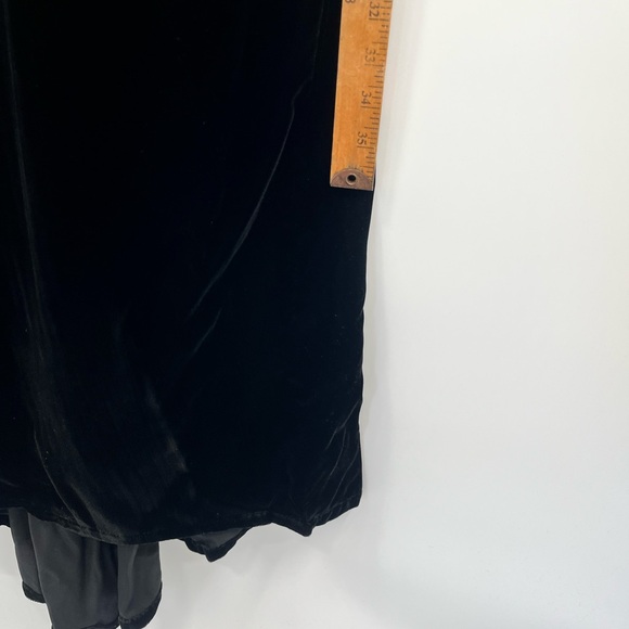 Vintage Union Made USA Black Velvet Mesh Front Long Sleeve Dress Size 14 - Picture 2 of 15